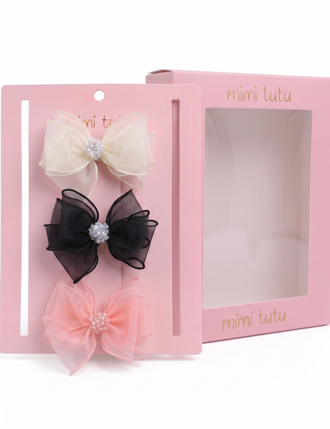 kids atelier mimi tutu Multicolor Crystal Accent Bow Set  