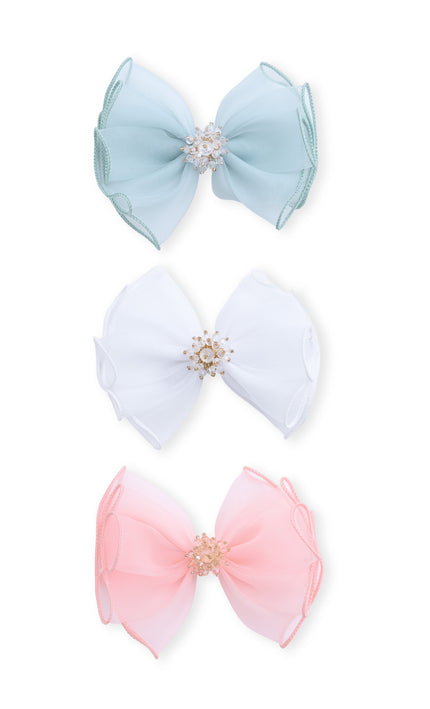 kids atelier mimi tutu Multicolor Pearl Cluster Bow Clip Set
