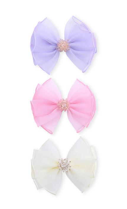 kids atelier mimi tutu Multicolor Pearl Cluster Bow Clip Set