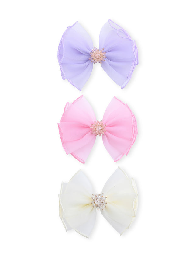 kids atelier mimi tutu Multicolor Pearl Cluster Bow Clip Set