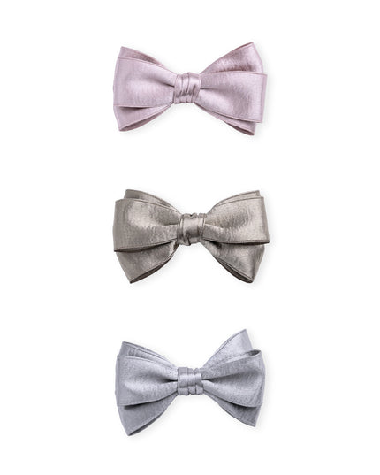 kids atelier mimi tutu Multicolor Classic Satin Bow Hair Clip Set