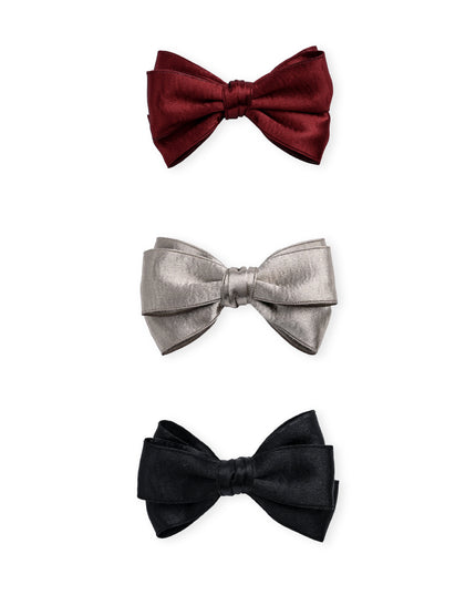 kids atelier mimi tutu Multicolor Classic Satin Bow Hair Clip Set