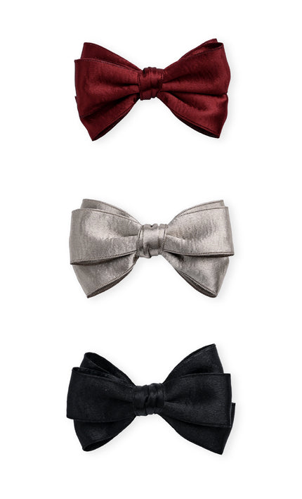 kids atelier mimi tutu Multicolor Classic Satin Bow Hair Clip Set