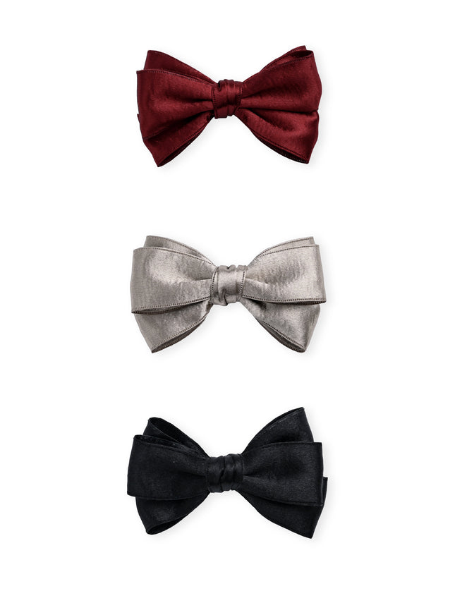 kids atelier mimi tutu Multicolor Classic Satin Bow Hair Clip Set
