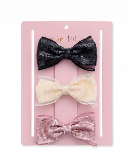 kids atelier mimi tutu Multicolor Sequin Bow Clip Set