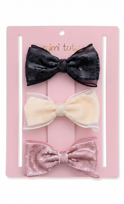 kids atelier mimi tutu Multicolor Sequin Bow Clip Set