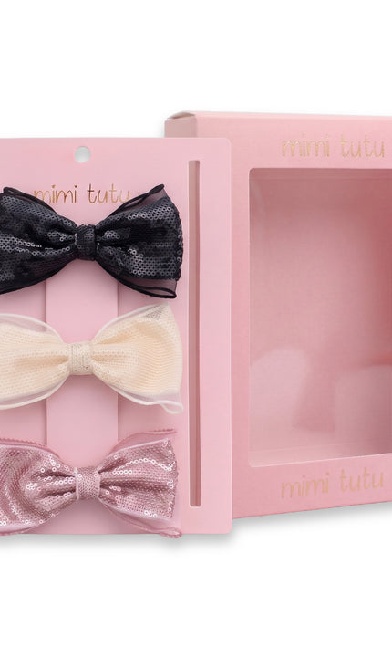 kids atelier mimi tutu Multicolor Sequin Bow Clip Set