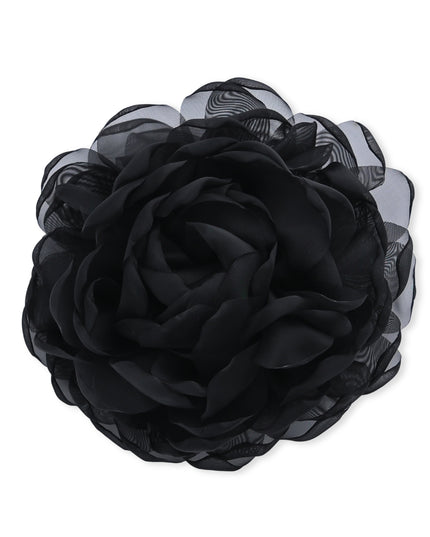 kids atelier mimi tutu Black Tulle Flower Hair Clip Duo