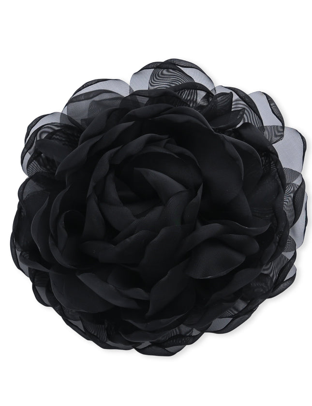 kids atelier mimi tutu Black Tulle Flower Hair Clip Duo