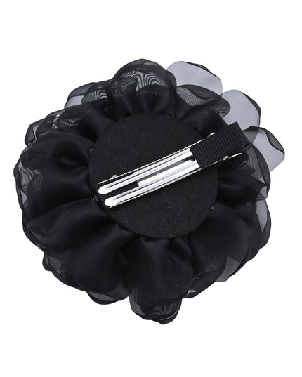 kids atelier mimi tutu Black Tulle Flower Hair Clip Duo