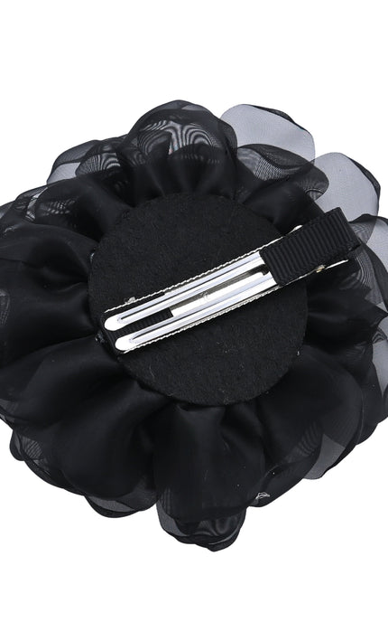 kids atelier mimi tutu Black Tulle Flower Hair Clip Duo