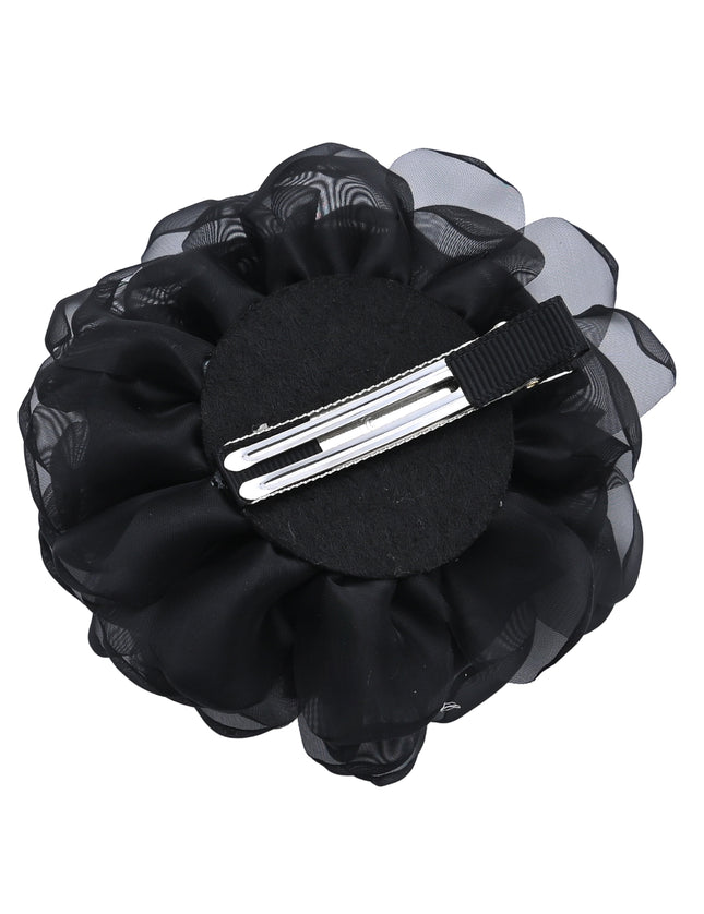 kids atelier mimi tutu Black Tulle Flower Hair Clip Duo
