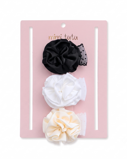 kids atelier mimi tutu Multicolor Bloom Hair Pin Trio