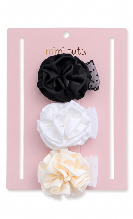 kids atelier mimi tutu Multicolor Bloom Hair Pin Trio