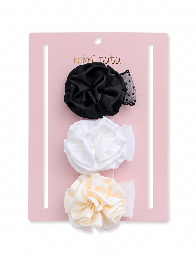 kids atelier mimi tutu Multicolor Bloom Hair Pin Trio