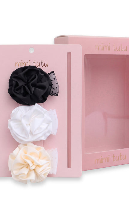 kids atelier mimi tutu Multicolor Bloom Hair Pin Trio