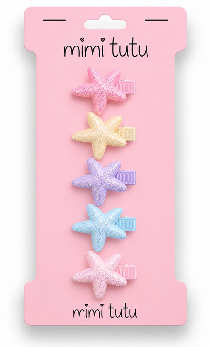 kids atelier mimi tutu Textured Starfish Hair Clip Set