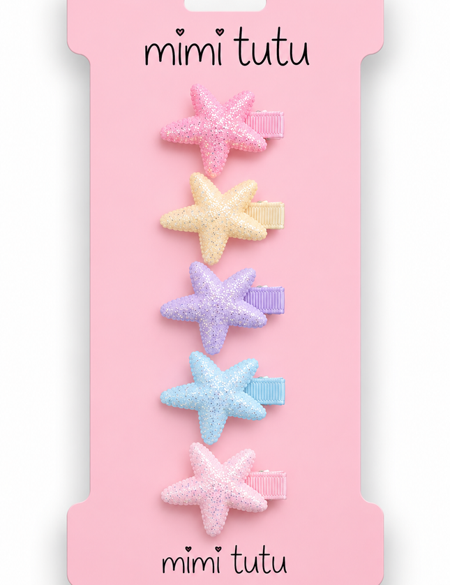 kids atelier mimi tutu Textured Starfish Hair Clip Set