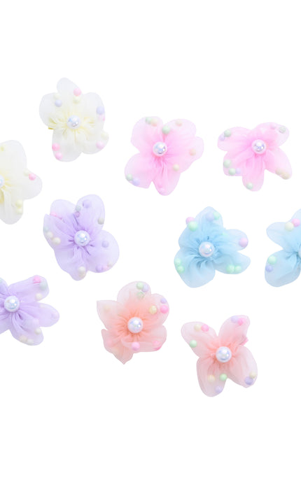 kids atelier mimi tutu Sheer Petal Flower Hair Clip Set