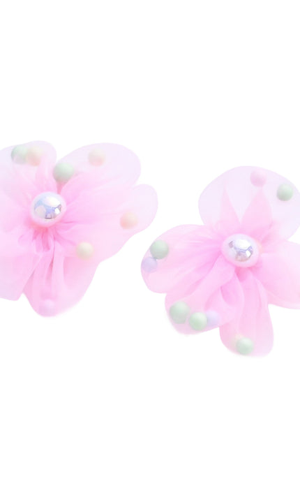 kids atelier mimi tutu Sheer Petal Flower Hair Clip Set
