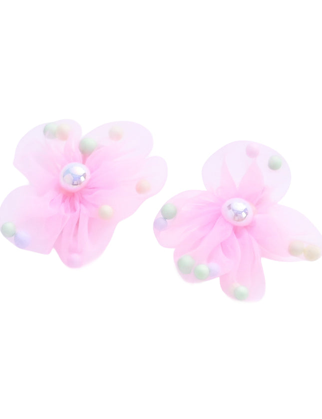 kids atelier mimi tutu Sheer Petal Flower Hair Clip Set