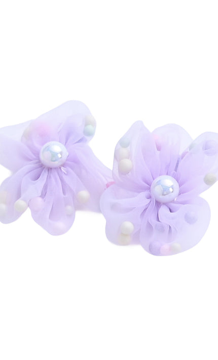 kids atelier mimi tutu Sheer Petal Flower Hair Clip Set