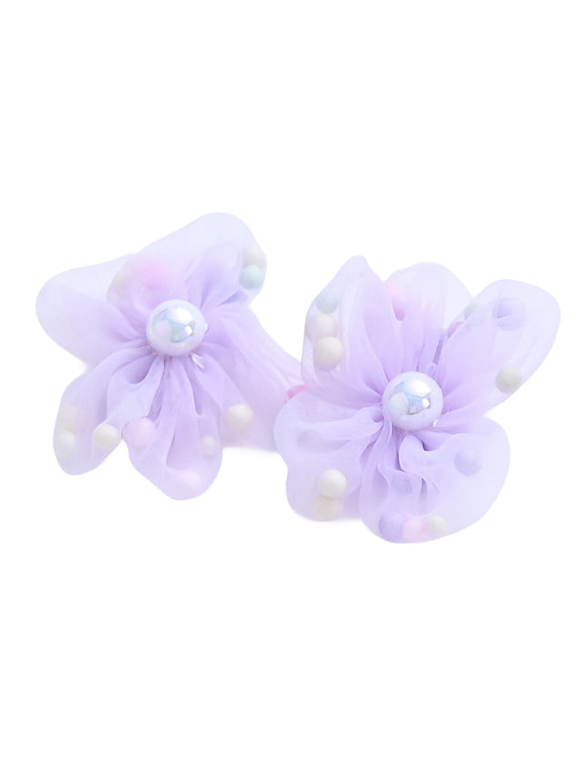kids atelier mimi tutu Sheer Petal Flower Hair Clip Set