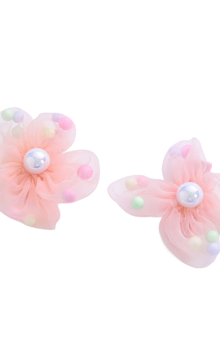 kids atelier mimi tutu Sheer Petal Flower Hair Clip Set