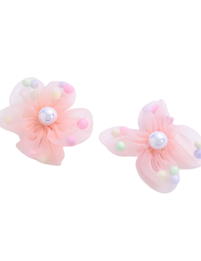kids atelier mimi tutu Sheer Petal Flower Hair Clip Set