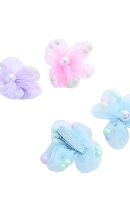 kids atelier mimi tutu Sheer Petal Flower Hair Clip Set