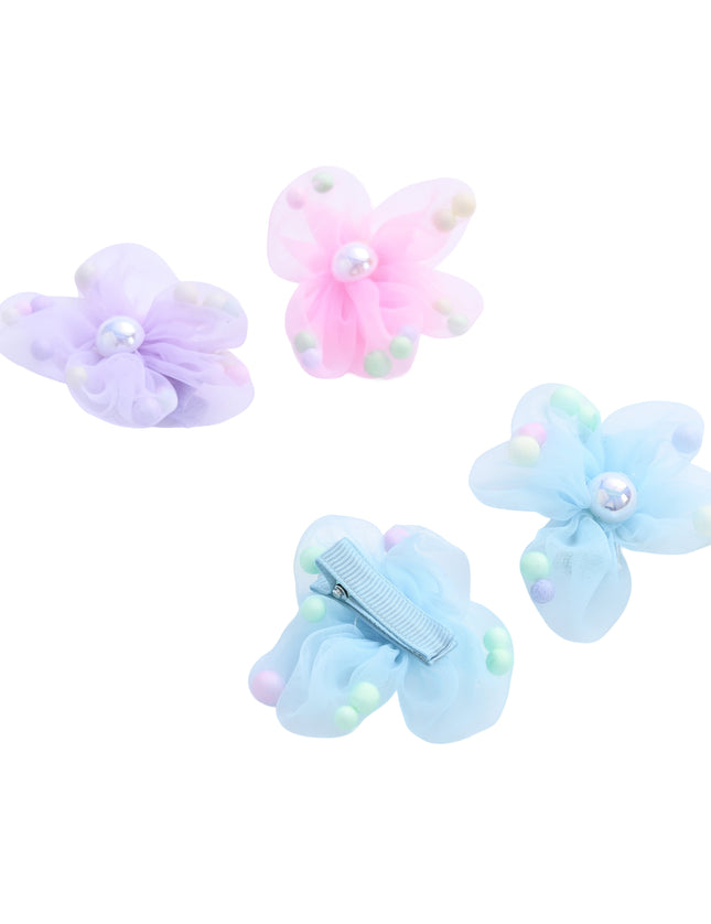 kids atelier mimi tutu Sheer Petal Flower Hair Clip Set