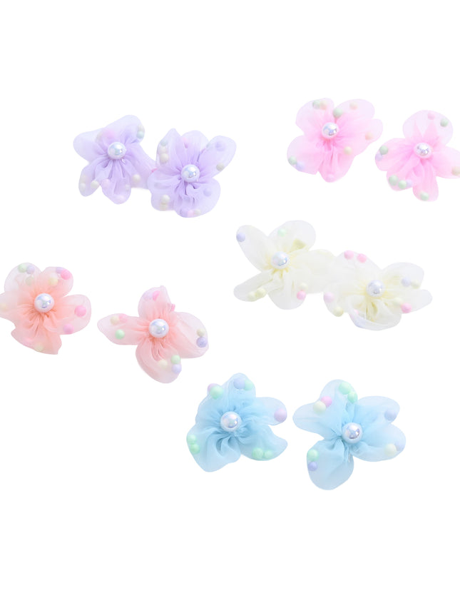 kids atelier mimi tutu Sheer Petal Flower Hair Clip Set