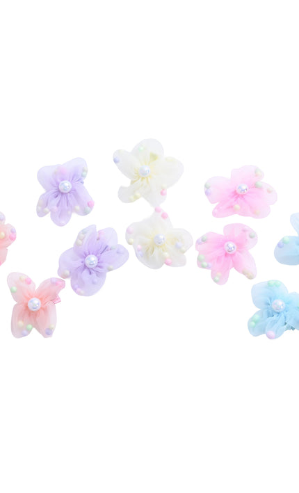 kids atelier mimi tutu Sheer Petal Flower Hair Clip Set