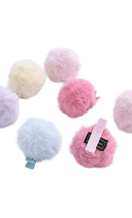 kids atelier mimi tutu Fluffy Pom-Pom Hair Clip Set