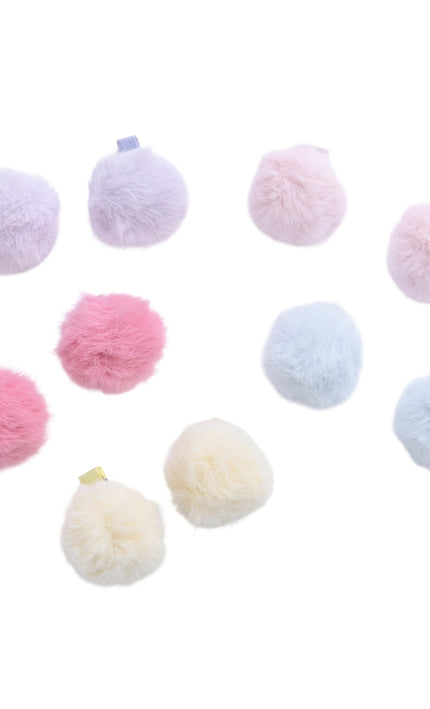kids atelier mimi tutu Fluffy Pom-Pom Hair Clip Set