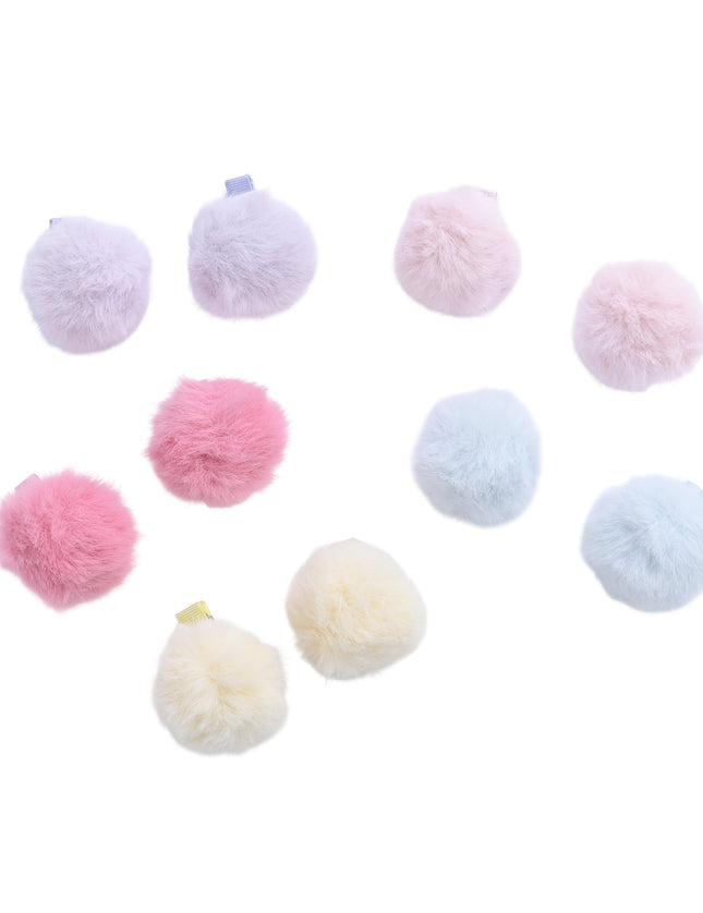 kids atelier mimi tutu Fluffy Pom-Pom Hair Clip Set
