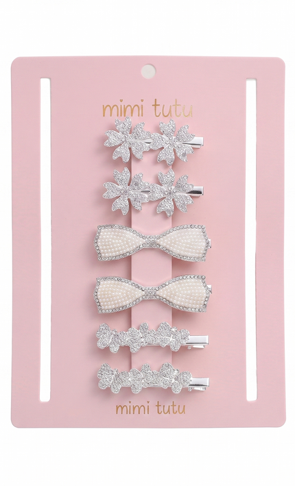 kids atelier mimi tutu Crystal Petal Hair Pin Trio