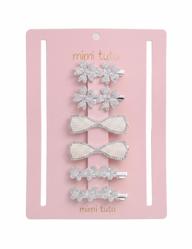kids atelier mimi tutu Crystal Petal Hair Pin Trio