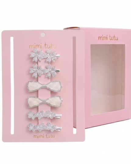 kids atelier mimi tutu Crystal Petal Hair Pin Trio