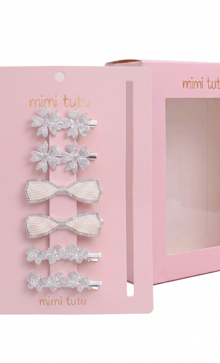kids atelier mimi tutu Crystal Petal Hair Pin Trio