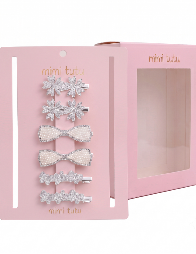 kids atelier mimi tutu Crystal Petal Hair Pin Trio