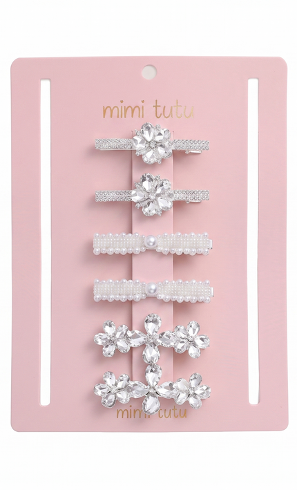 kids atelier mimi tutu Crystal Bloom Hair Pin Trio