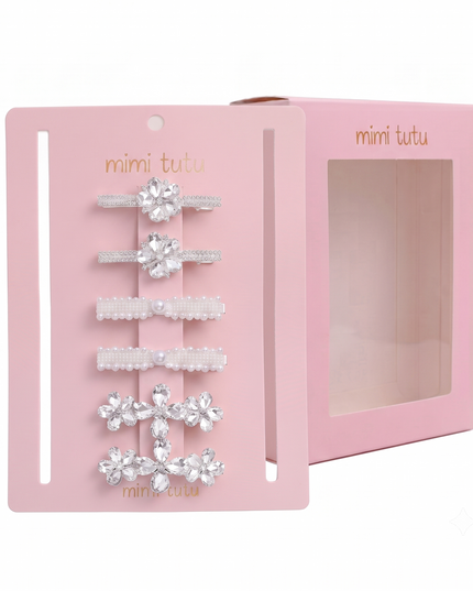 kids atelier mimi tutu Crystal Bloom Hair Pin Trio