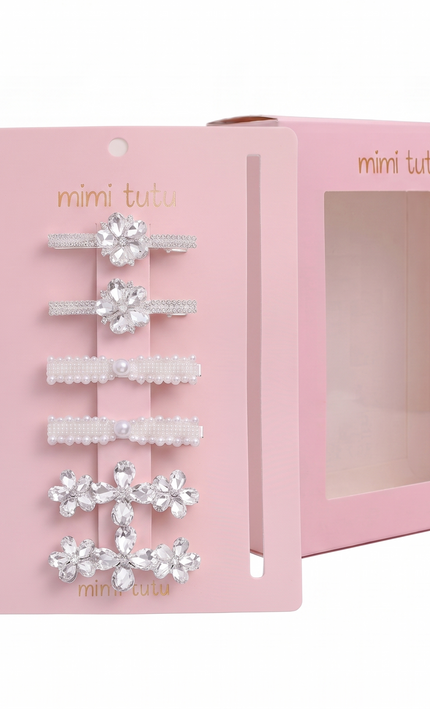 kids atelier mimi tutu Crystal Bloom Hair Pin Trio