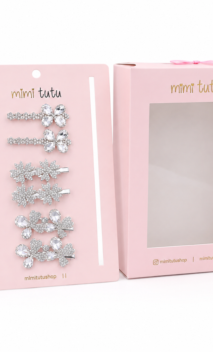 kids atelier mimi tutu Crystal Harmony Hair Pin Trio