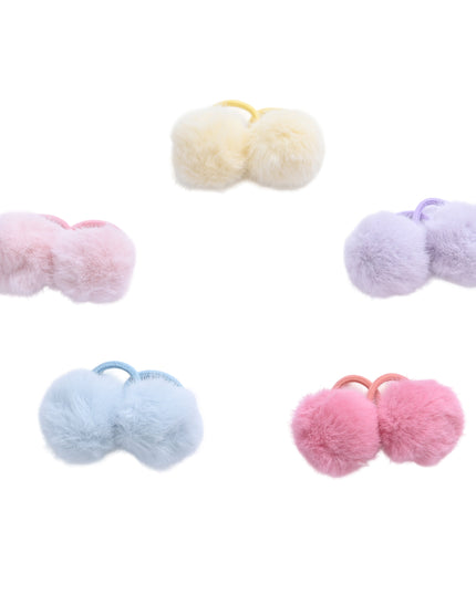 kids atelier mimi tutu Fluffy Pom-Pom Hair Tie Set