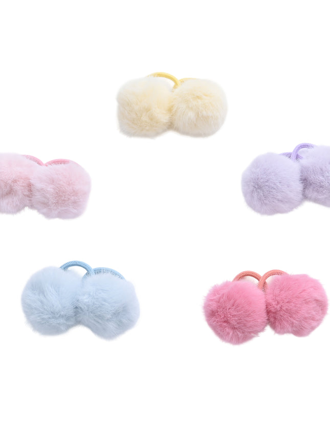 kids atelier mimi tutu Fluffy Pom-Pom Hair Tie Set