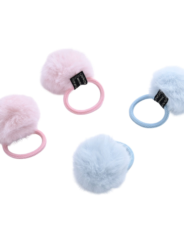 kids atelier mimi tutu Fluffy Pom-Pom Hair Tie Set