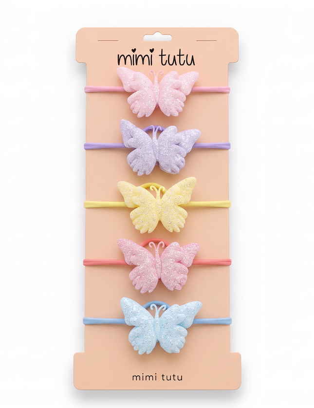 kids atelier mimi tutu Glitter Butterfly Hair Tie Set