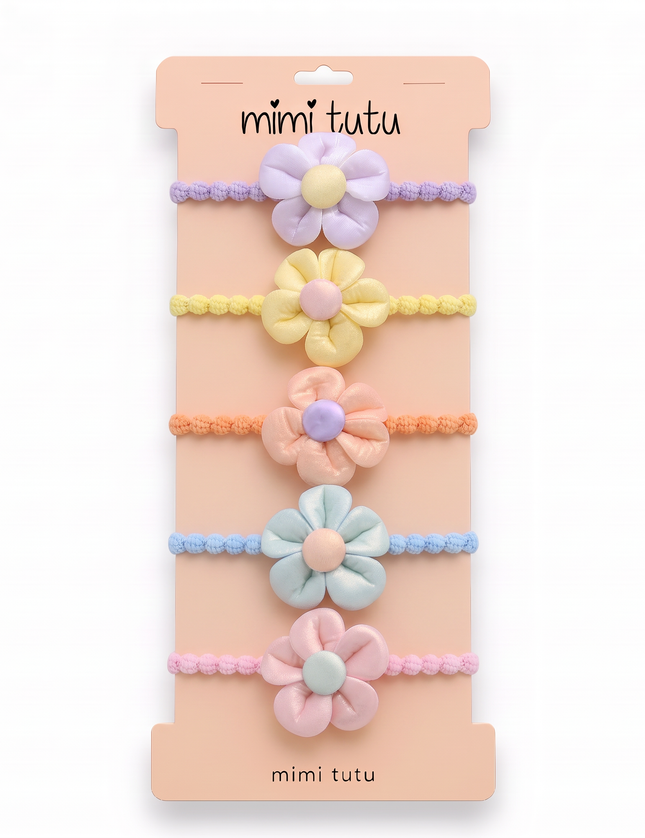 kids atelier mimi tutu Plush Flower Hair Tie Set
